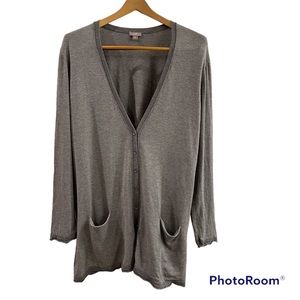 J. Jill Striped Knit Bamboo Cardigan XL